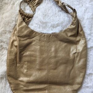 Vintage HOBO Gabor slouchy hobo bag-stunning champagne gold leather